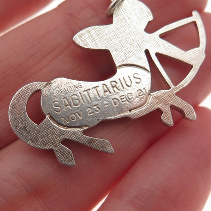 925 Sterling Silver Vintage Sagittarius Zodiac Sign Charm Pendant