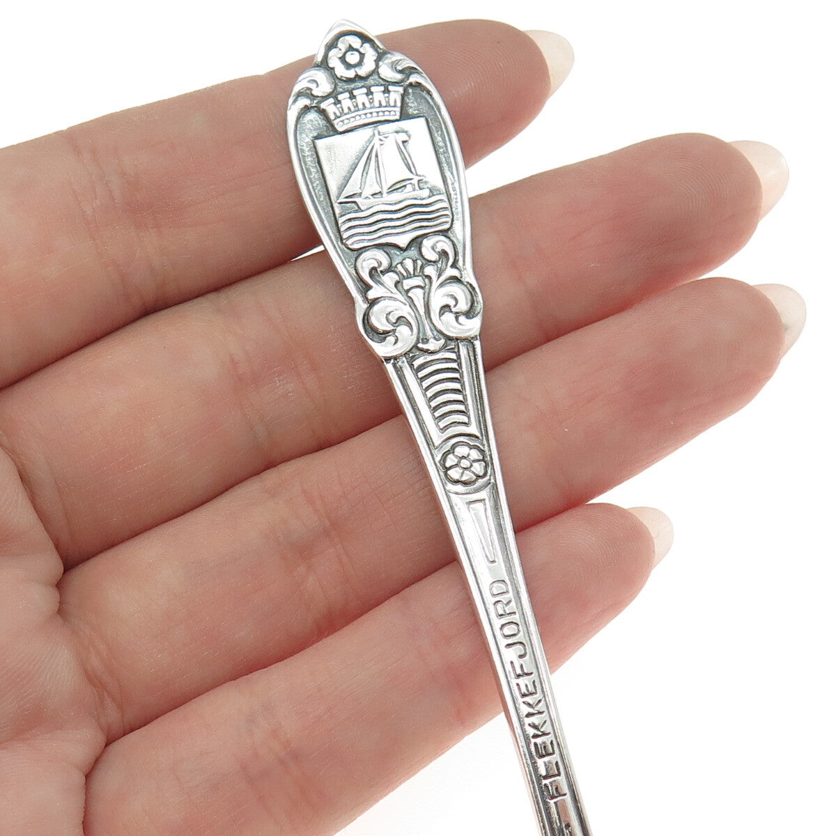 MAGNUS AASE 830S Silver Antique Art Deco Norway Flekkefjord Teaspoon