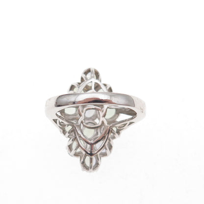 Chuck Clemency 925 Sterling Silver Real Oval-Cut Iolite Cluster Ring Size 8.25