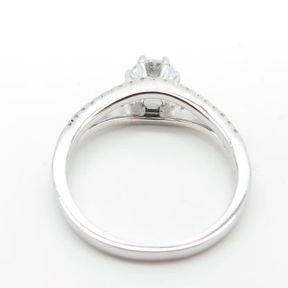925 Sterling Silver Round-Cut C Z Engagement Ring Size 9.25