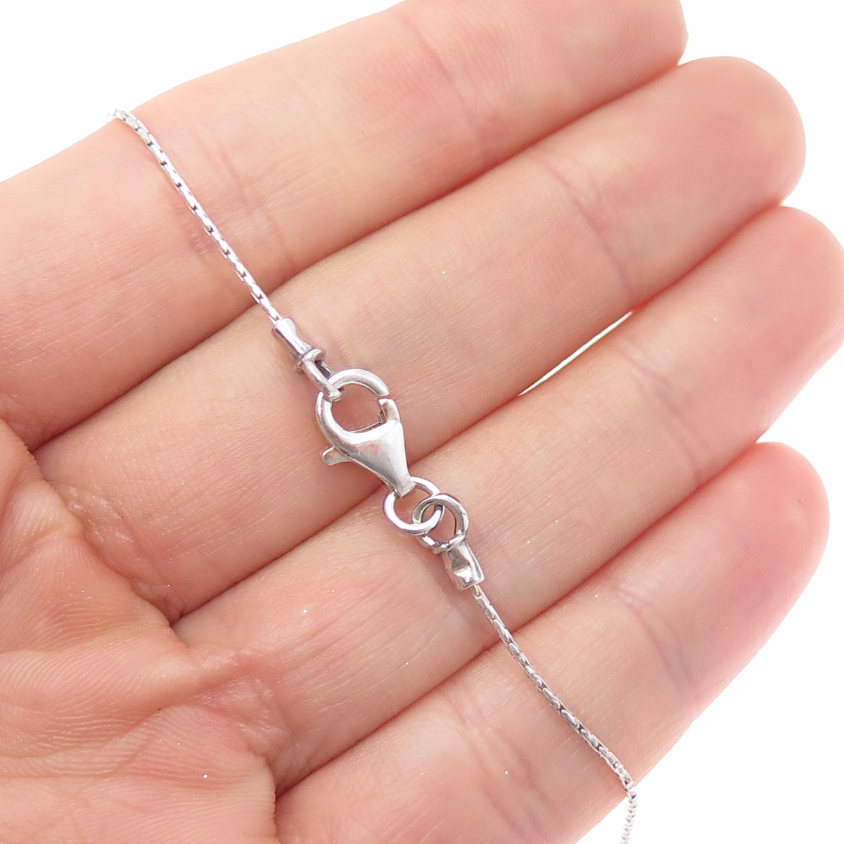 DIDAE 925 Sterling Silver Vintage Israel Real Opal Heart Chain Necklace 18"