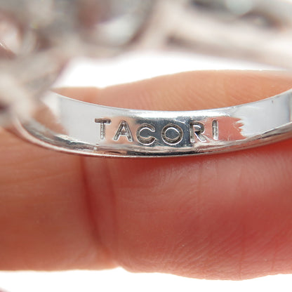 TACORI 925 Sterling Silver Round & Pear-Cut C Z Engagement Ring Size 8.25