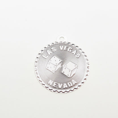 925 Sterling Silver Vintage Casino Dice Las Vegas Nevada Charm Pendant