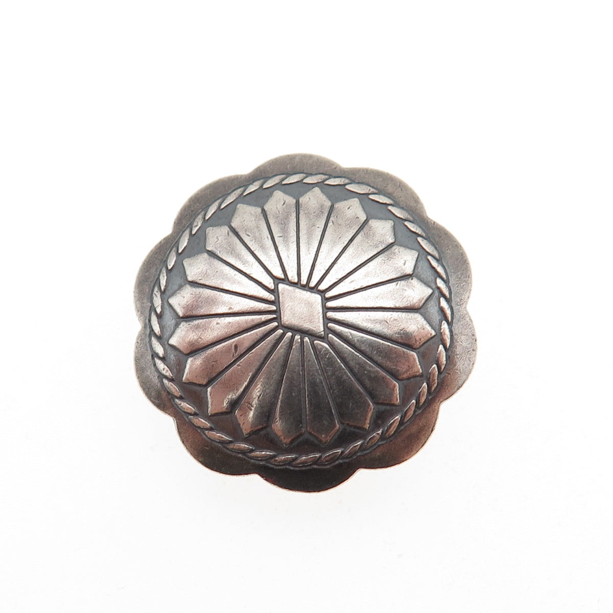 Old Pawn 925 Sterling Silver Vintage Southwestern Concho Tribal Clip Button