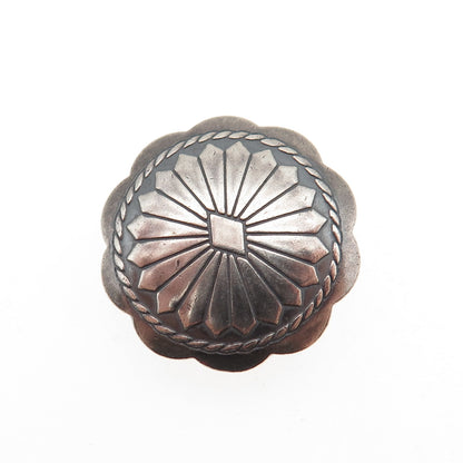 Old Pawn 925 Sterling Silver Vintage Southwestern Concho Tribal Clip Button