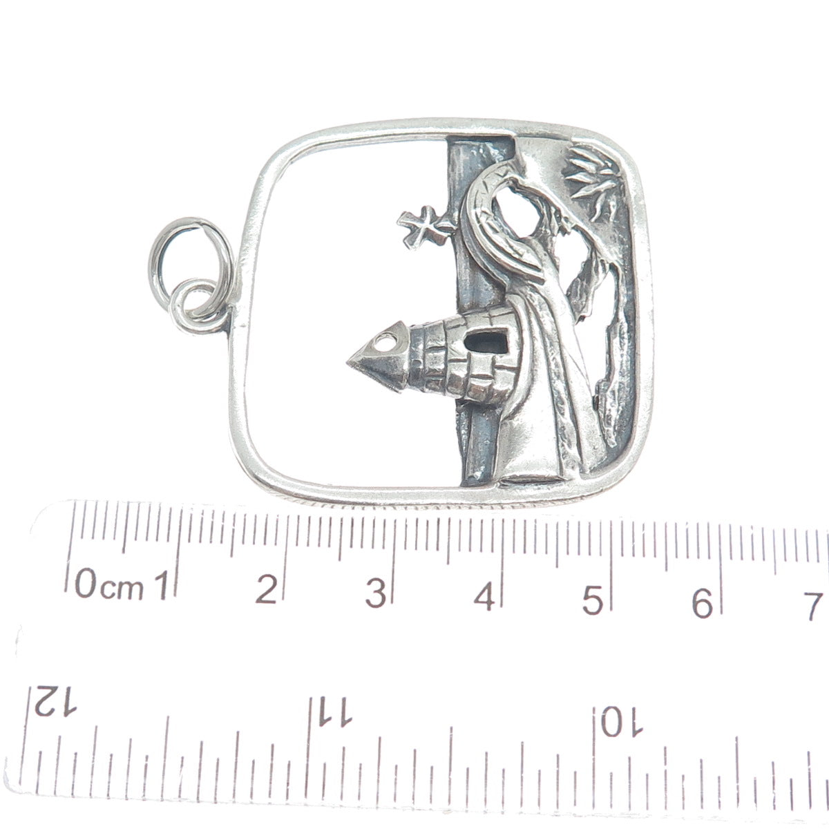 NAPIER 925 Sterling Silver Vintage Windmill & Lighthouse Oxidized Pendant