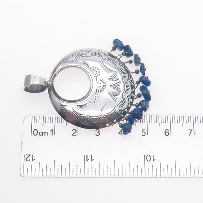 Quoc Turquoise Old Pawn Sterling Silver Vintage Lapis Pendant (missing stone)