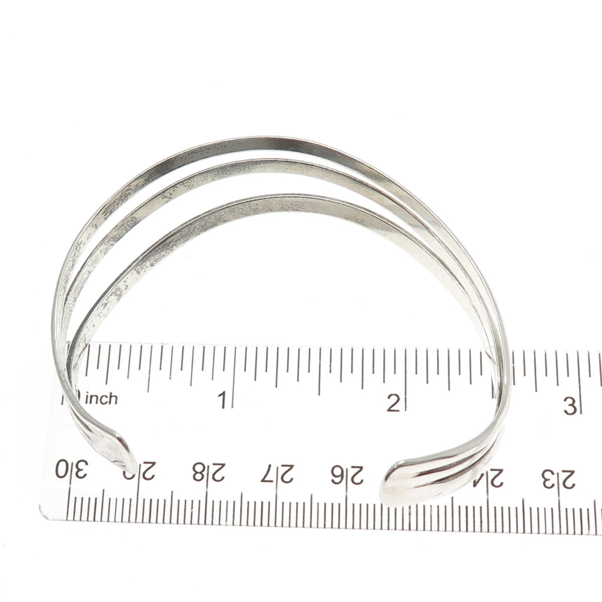 JS JOSEPH SCHMID 925 Sterling Vintage Modernist Wavy Adjustable Bracelet 6.75"