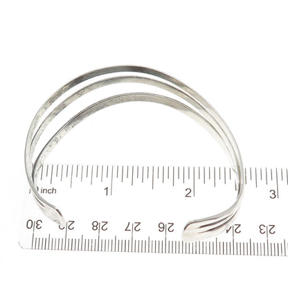 JS JOSEPH SCHMID 925 Sterling Vintage Modernist Wavy Adjustable Bracelet 6.75"