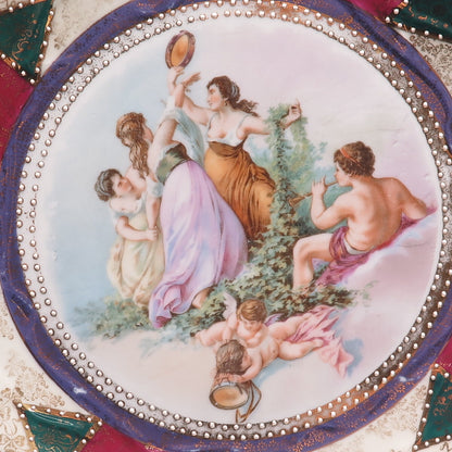 ROYAL VIENNA & St. Kilian Antique Garden Hand Painted Porcelain Cabinet Plate