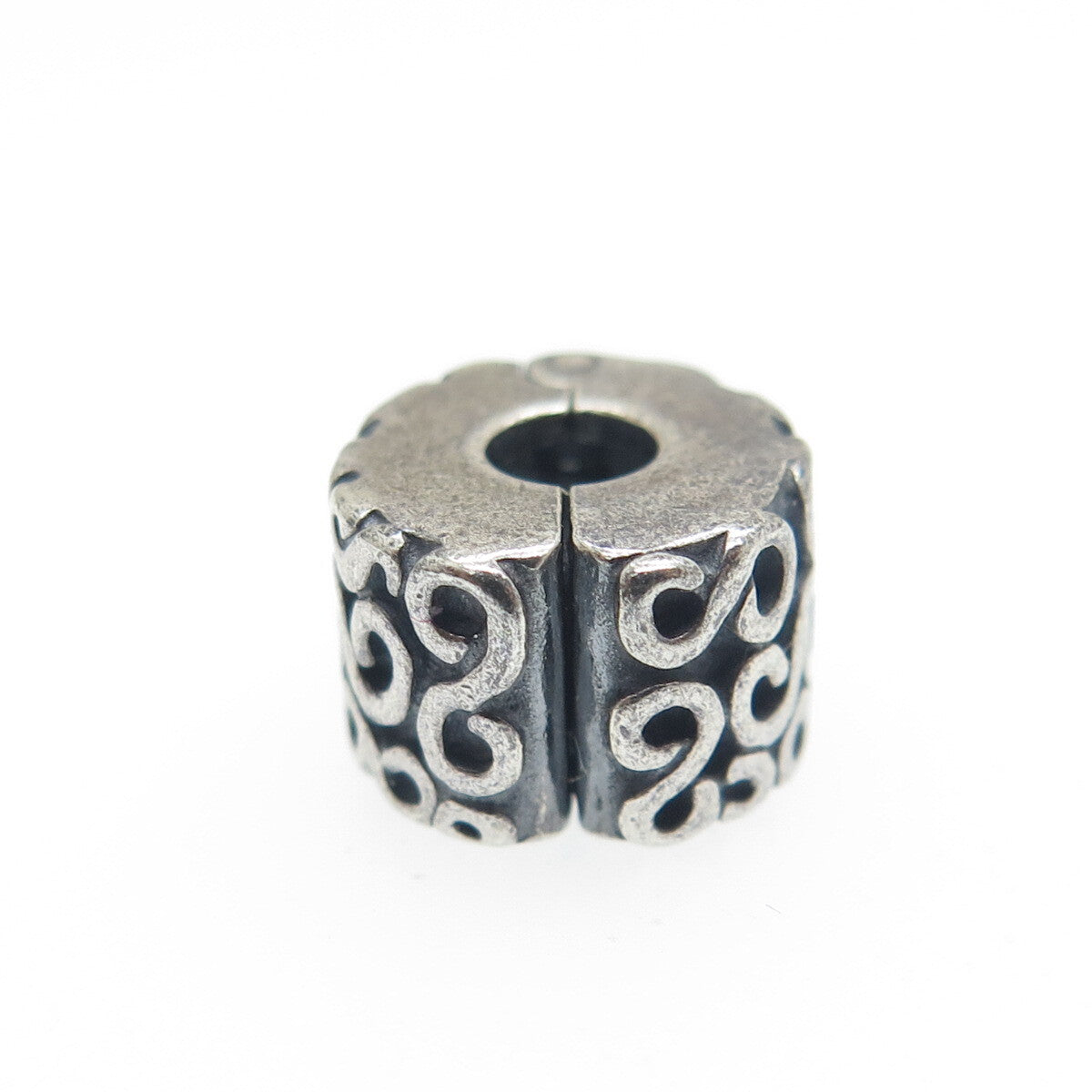 PANDORA 925 Sterling Silver Swirl Clip Bead Charm