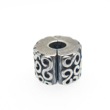PANDORA 925 Sterling Silver Swirl Clip Bead Charm