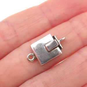 925 Sterling Silver Vintage Mexico Bracelet / Necklace Box Lock Clasp