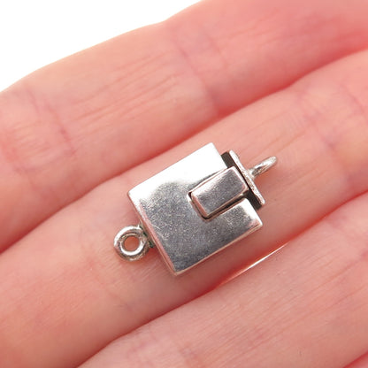925 Sterling Silver Vintage Mexico Bracelet / Necklace Box Lock Clasp