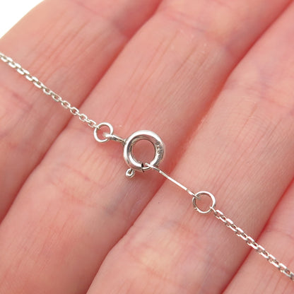 925 Sterling Silver Cross Round Tag Cable Chain Necklace 16-18"