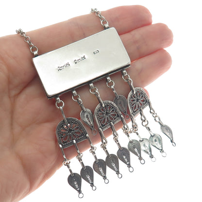 AZRIEL DAVID 925 Sterling Silver Vintage Locket Oxidized Rolo Chain Necklace 20"