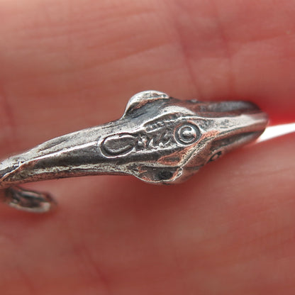 GUGLIELMO CINI 925 Sterling Silver Vintage Whale Minimalist 3D Charm Pendant
