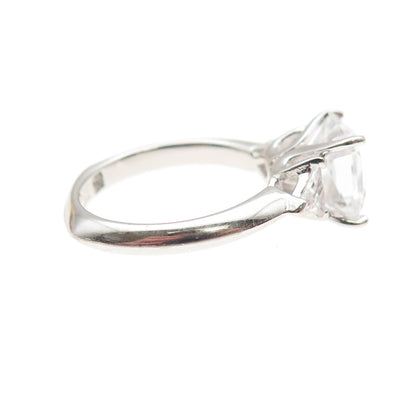 TYCOON 925 Sterling Silver Multi-Cut C Z Engagement Ring Size 5