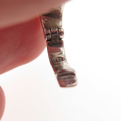 925 Sterling Silver Vintage Real Cherry Quartz Modernist Charm Pendant
