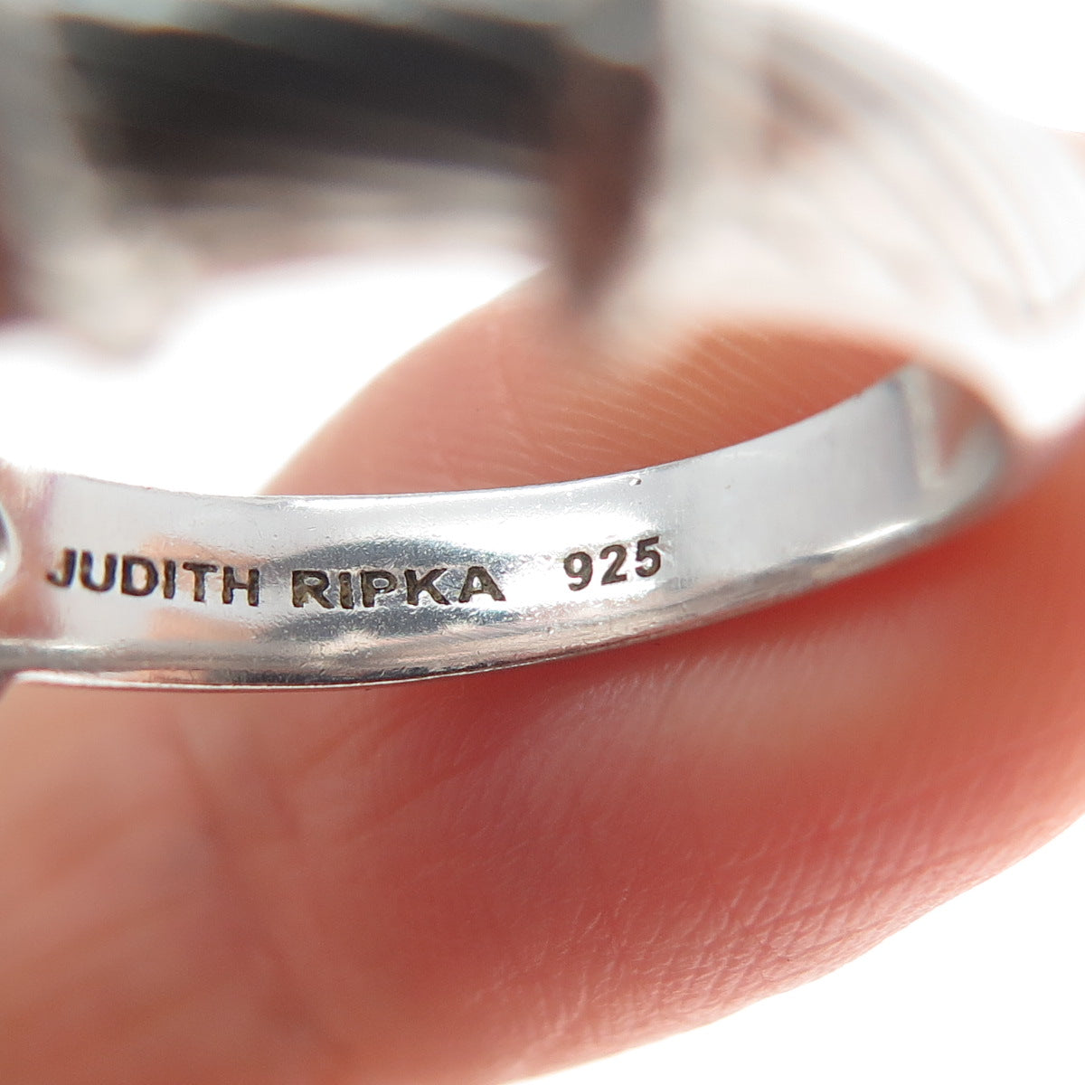 JUDITH RIPKA 925 Sterling Silver Twisted Ribbed Ring Size 8.25