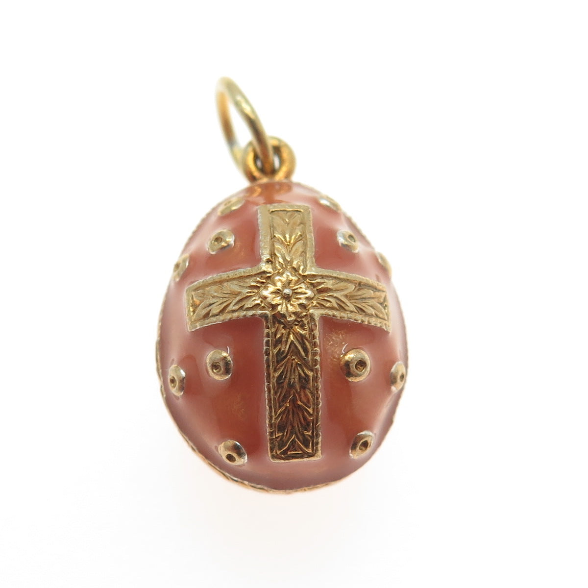 RAFKA Retired 925 Sterling Silver Vermeil Enamel Cross Easter Egg Charm Pendant