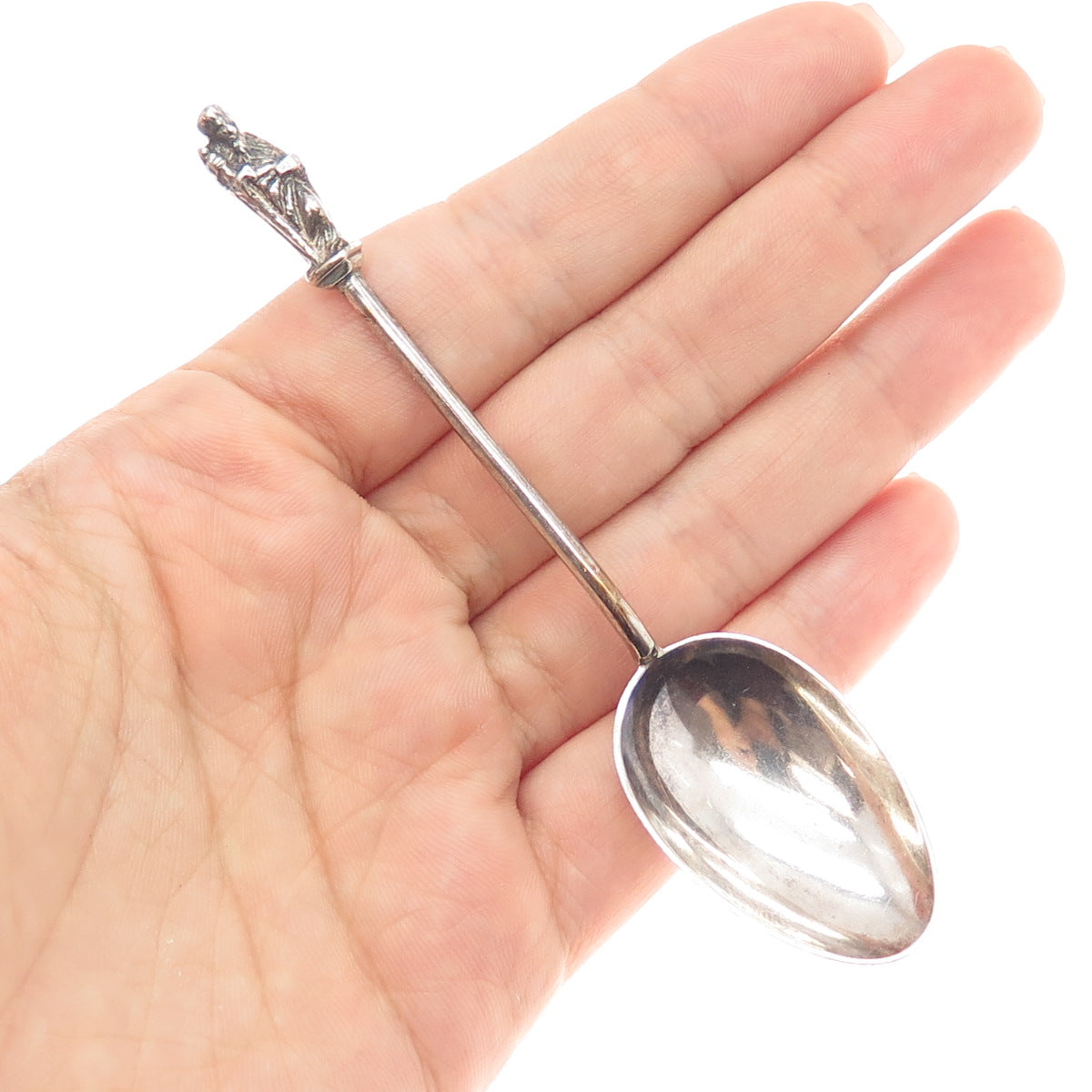 WILLIAM HUTTON & SONS Sterling Silver Antique 1896 London Apostle Coffee Spoon