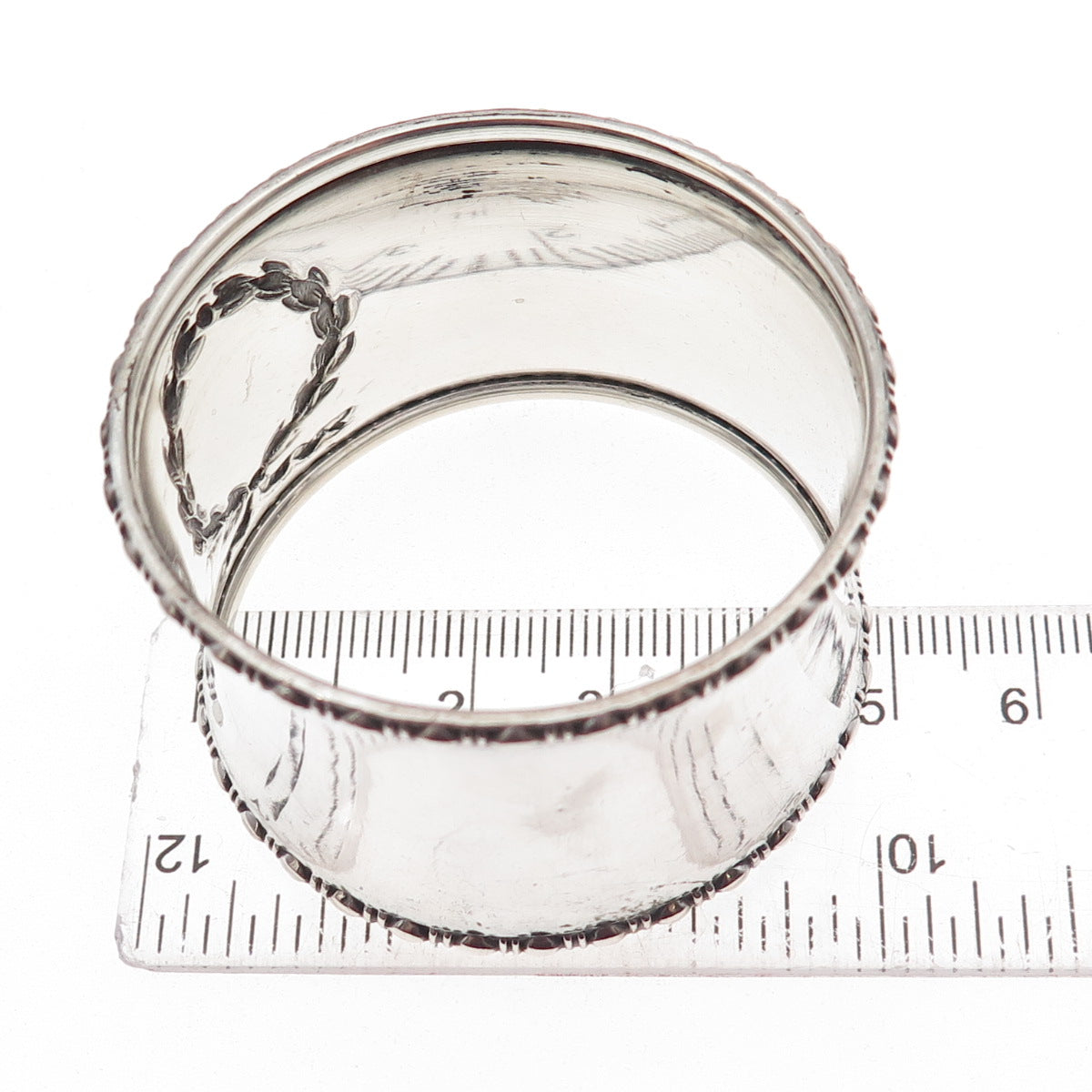 Gorham 925 Sterling Silver Antique Art Deco Engraved Monogram Napkin Ring B1546