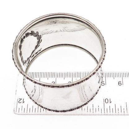 Gorham 925 Sterling Silver Antique Art Deco Engraved Monogram Napkin Ring B1546