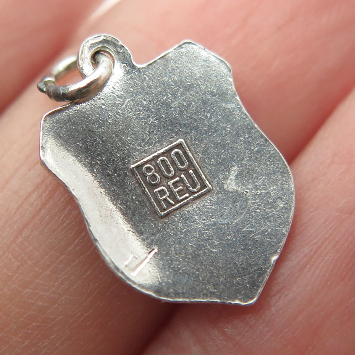 FRITZ REU & CO 800 Silver Antique Enamel Munich Germany Minimalist Charm Pendant