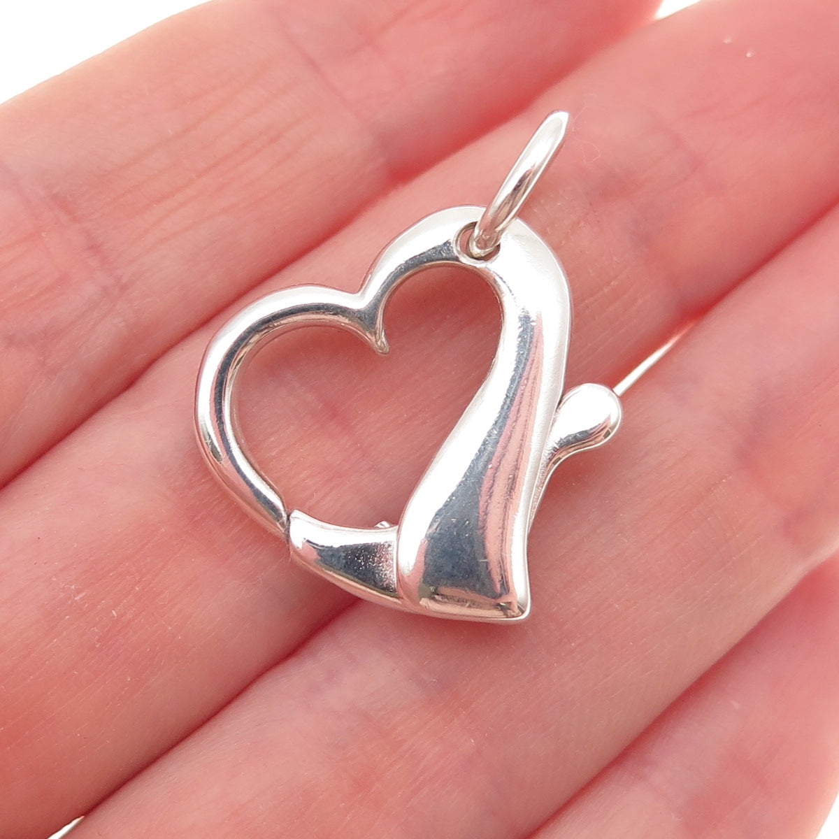 925 Sterling Silver Vintage Bracelet / Necklace Heart Lobster Lock Clasp