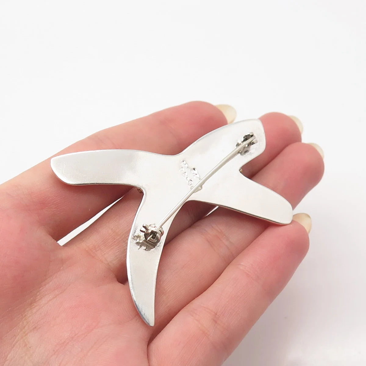 925 Sterling Silver 2-Tone Vintage Mexico Modernist Pin Brooch