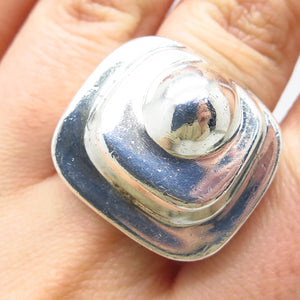 925 Sterling Silver Vintage Modernist Domed Ring Size 6.25