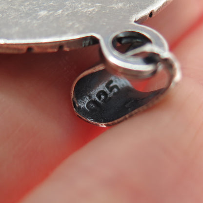 925 Sterling Silver Vintage Mexico Lighting Bolt Letter Z Oxidized Charm Pendant