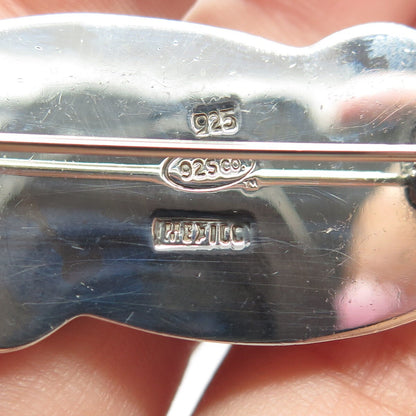 925 Sterling Silver Vintage Mexico Swirl Handcrafted Pin Brooch