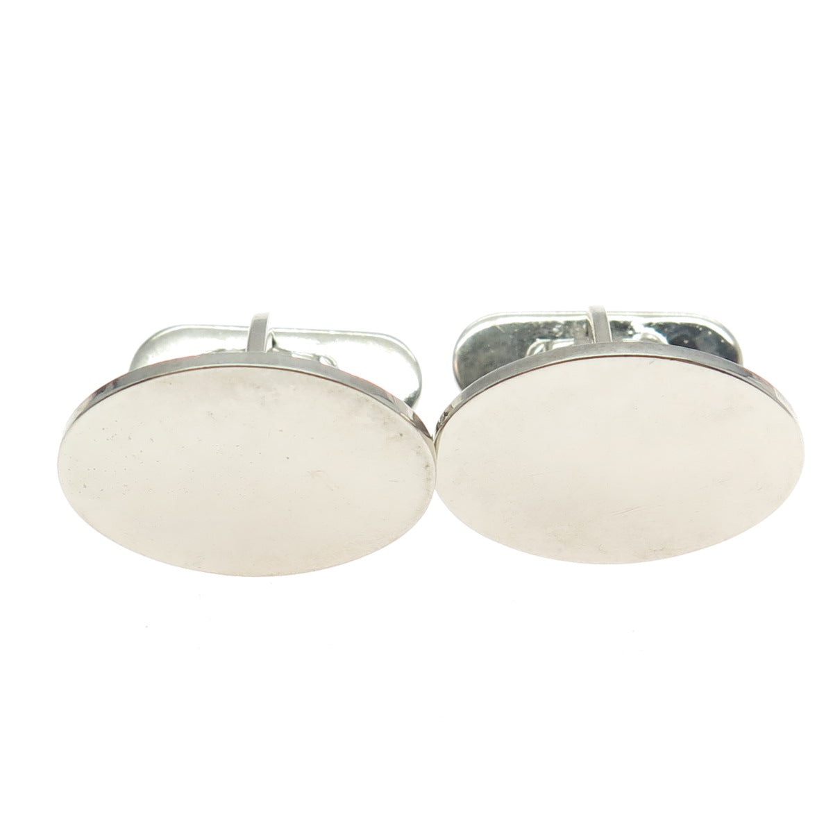 AVEDON 925 Sterling Silver Vintage Engravable Oval Cufflinks