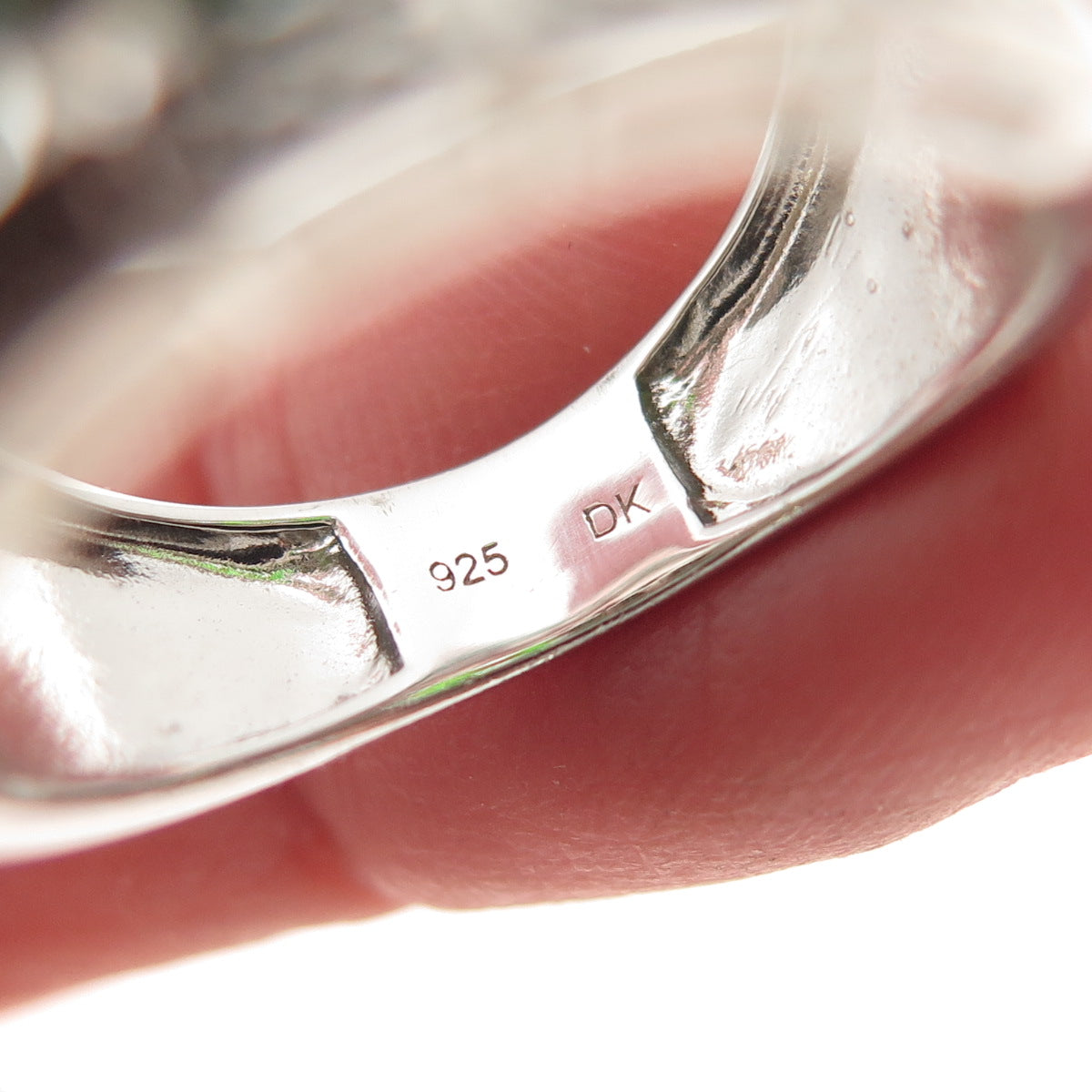 925 Sterling Silver Real Oval-Cut Peridot Cluster Ring Size 7.25