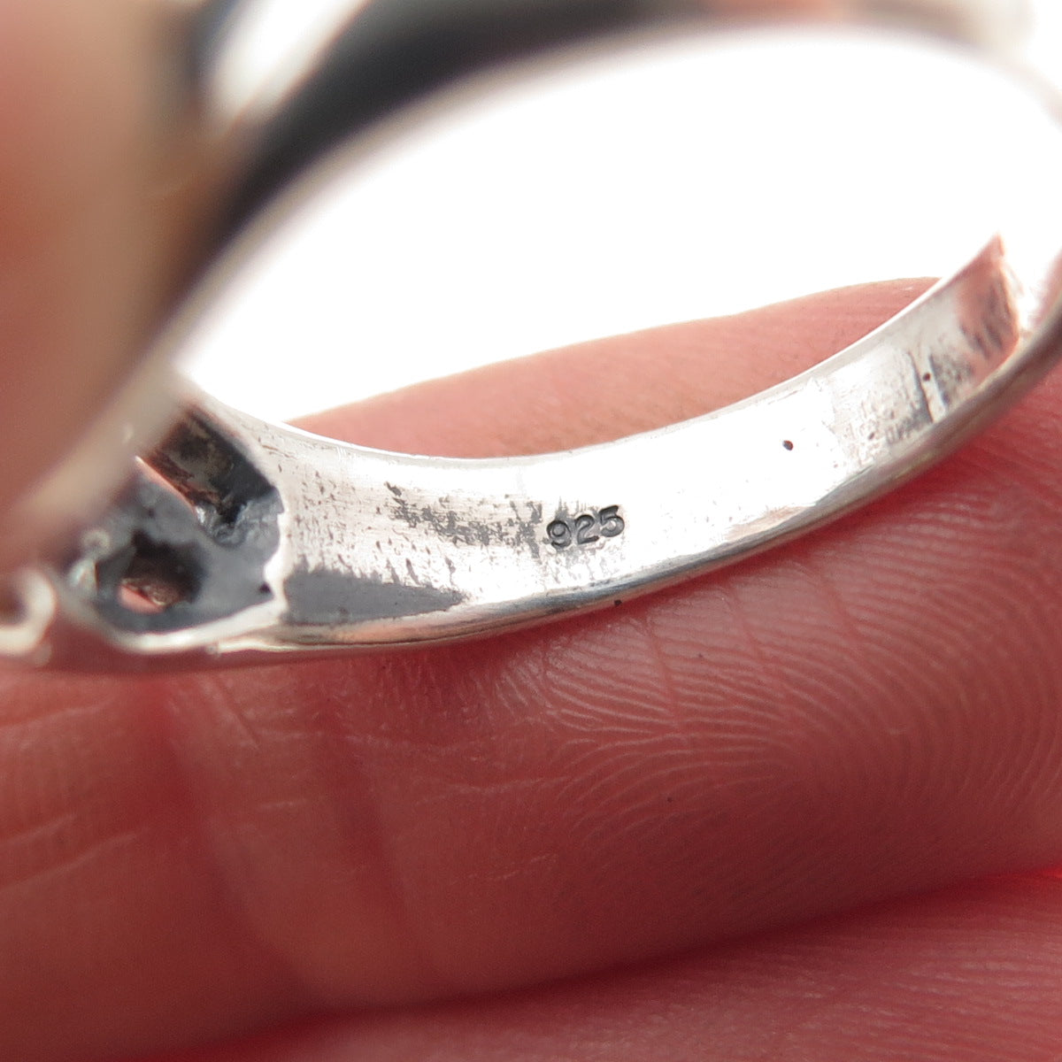 925 Sterling Silver Vintage Modernist Infinity Oxidized Ring Size 10