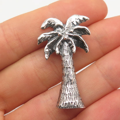 925 Sterling Silver Vintage Palm Tree Pin Brooch