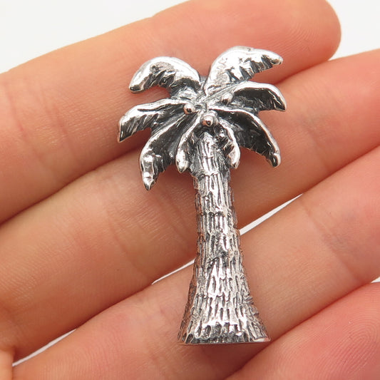 925 Sterling Silver Vintage Palm Tree Pin Brooch