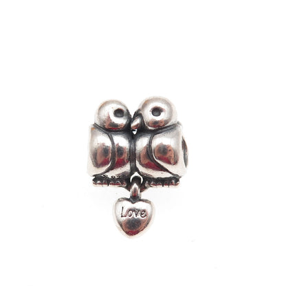 PANDORA 925 Sterling Silver Love Birds Slide Bead Charm