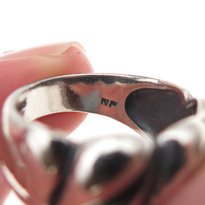 Chapal Zenray 925 Sterling Silver Vintage Modernist Oxidized Ring Size 7