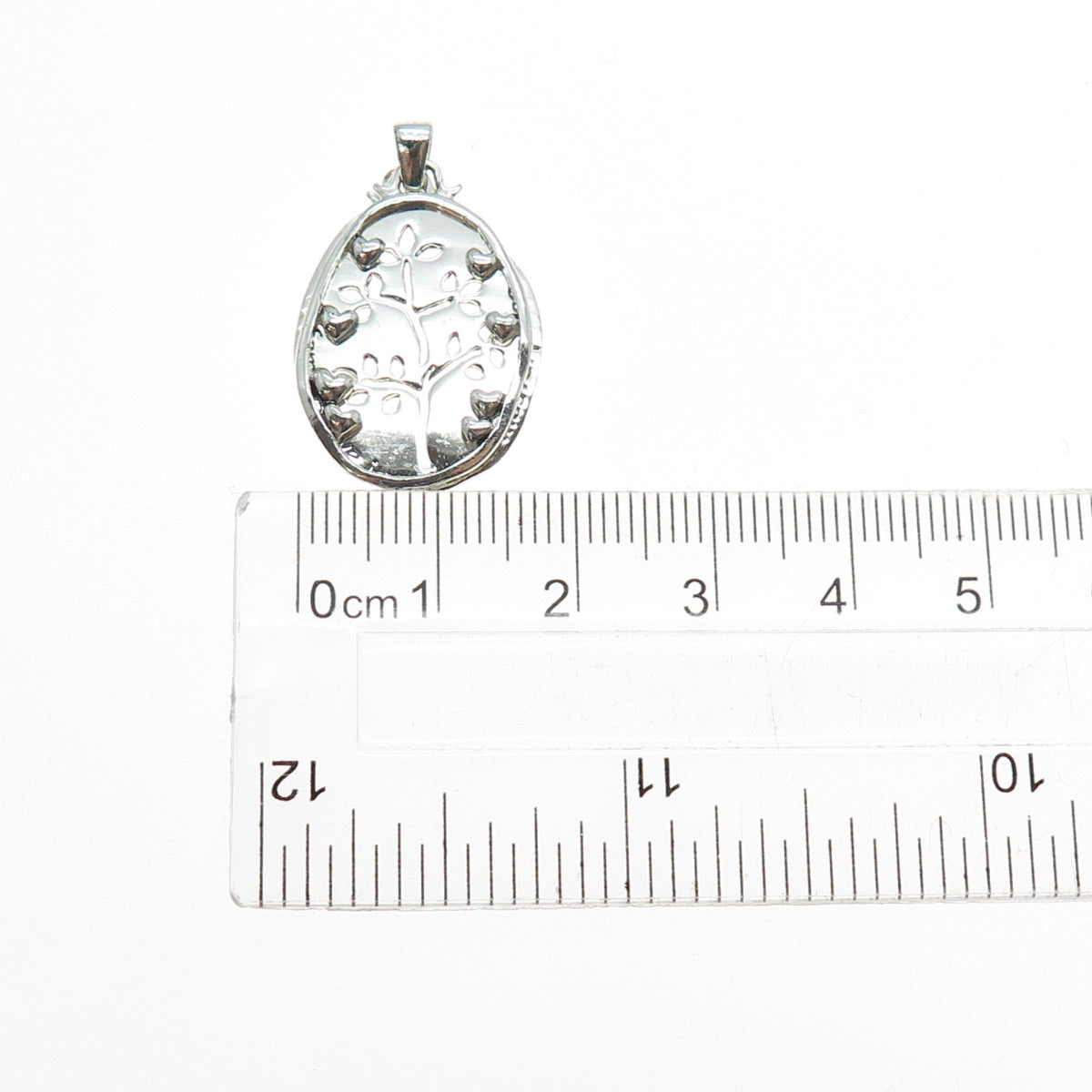 925 Sterling Silver Vintage Love Tree of Life Slide Double Charm Pendant