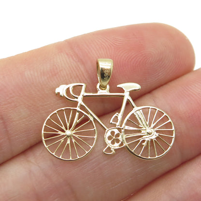 14K Yellow Gold Bicycle Charm Pendant