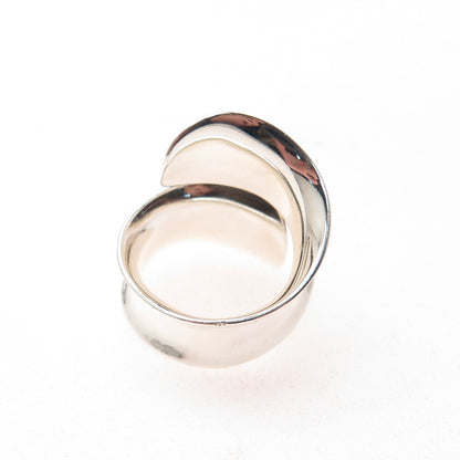 925 Sterling Silver Vintage HOB Mexico Real Turquoise Adjustable Ring Size 5.75