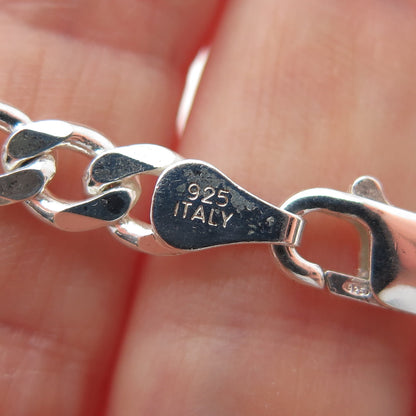 925 Sterling Silver Vintage Italy Figaro Chain Necklace 16"