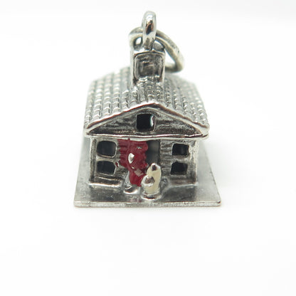 M&M 925 Sterling Silver Vintage Enamel Sheridan Terrace PTA School Pendant