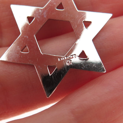 925 Sterling Silver Vintage Star of David Charm Pendant