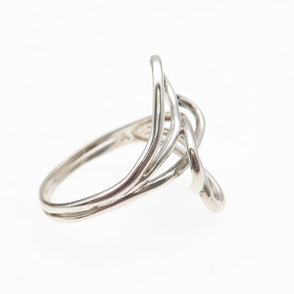 925 Sterling Silver Vintage Interlocked Heart Oxidized Ring Size 10