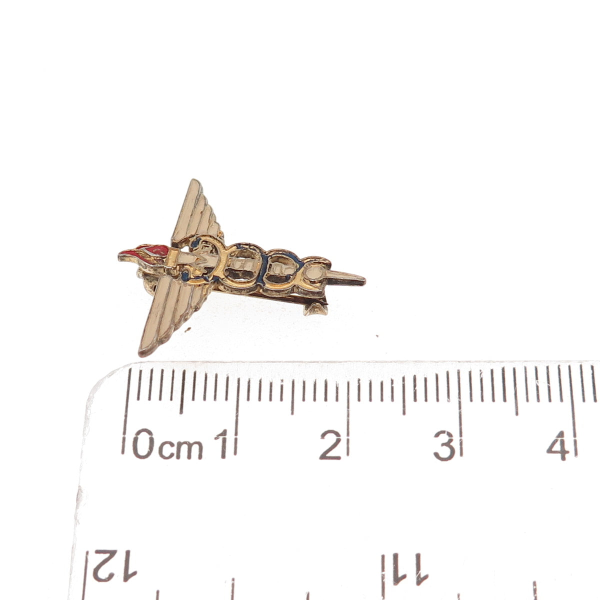 AE Co. 925 Sterling GP Antique WWII Enamel Medical Services Respiratory Care Pin