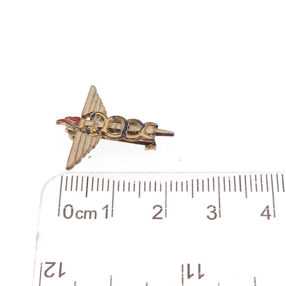 AE Co. 925 Sterling GP Antique WWII Enamel Medical Services Respiratory Care Pin
